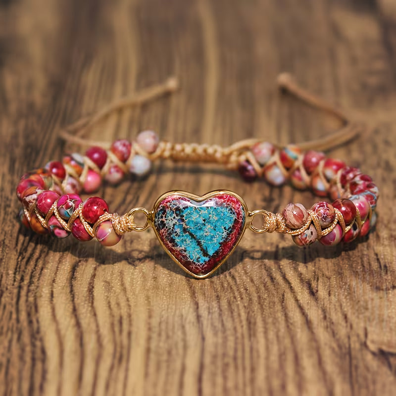 Zenith Zen: Adjustable Imperial Jasper Heart Chakra Bracelet