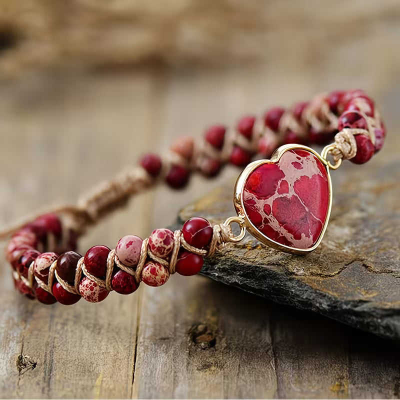 Zenith Zen: Adjustable Imperial Jasper Heart Chakra Bracelet