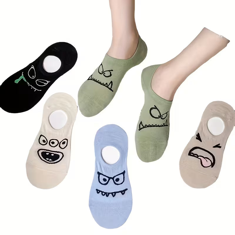 Kids Expression Session: "Mood Swing" Cartoon Ankle Socks (5- Pack)