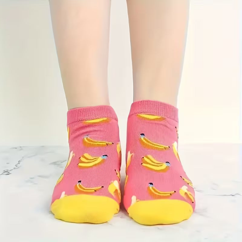 🍓 Spring & Summer Fruit Pattern Casual Short Socks (10-Pack)