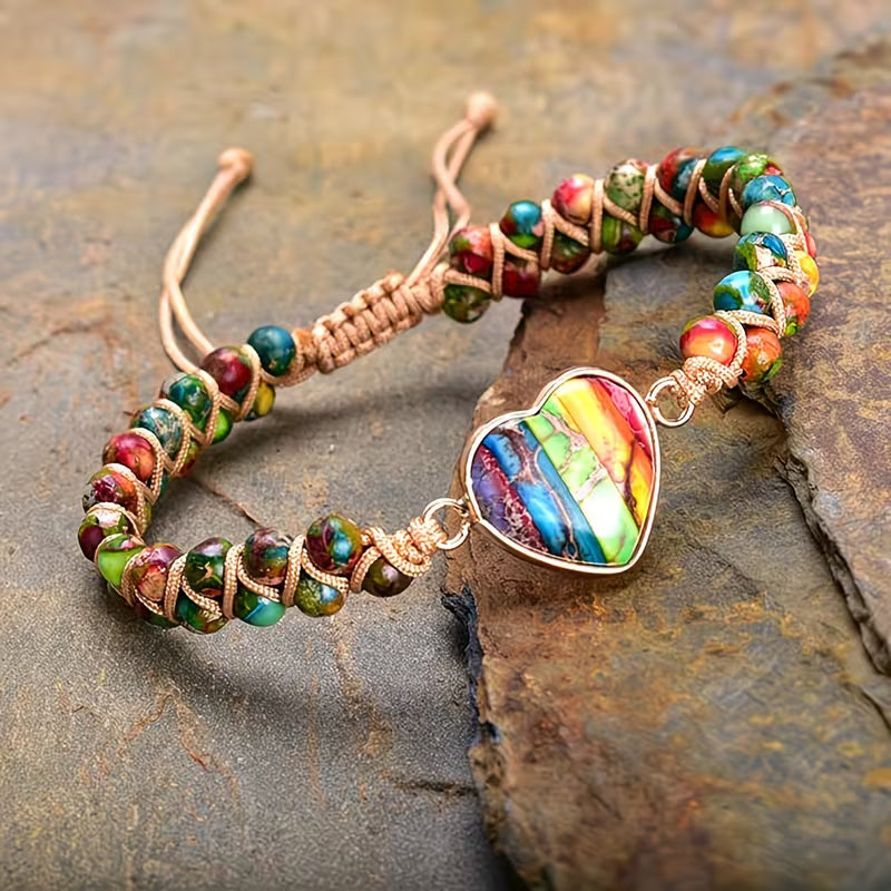 Zenith Zen: Adjustable Imperial Jasper Heart Chakra Bracelet
