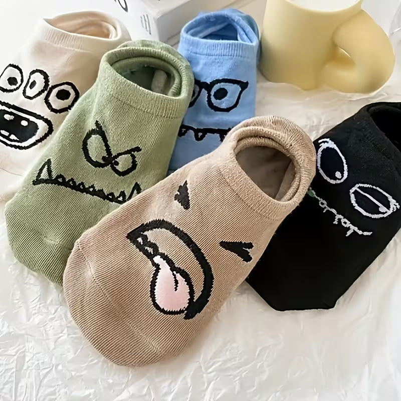Kids Expression Session: "Mood Swing" Cartoon Ankle Socks (5- Pack)