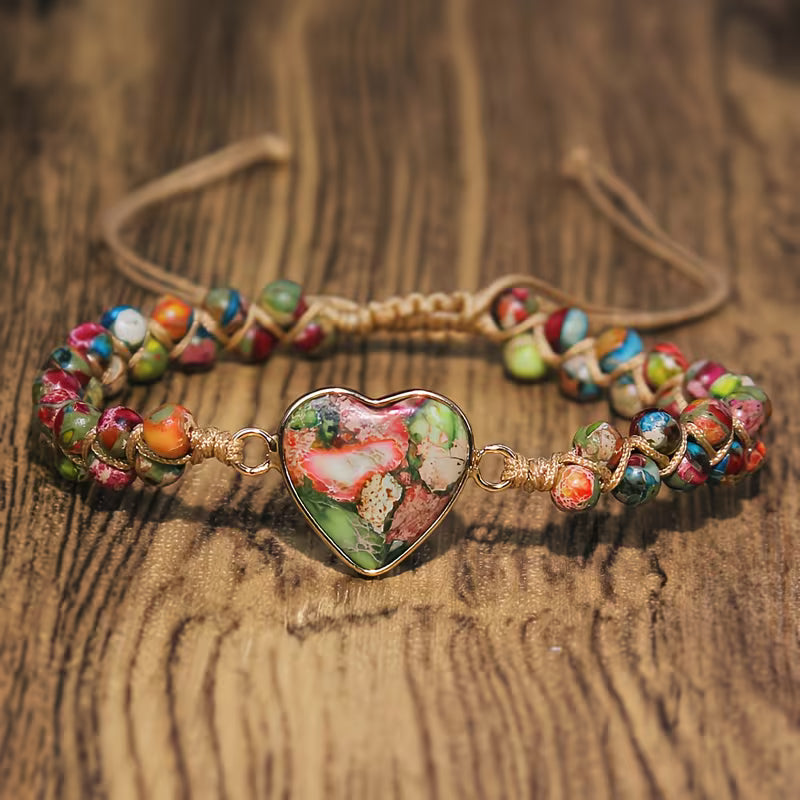 Zenith Zen: Adjustable Imperial Jasper Heart Chakra Bracelet