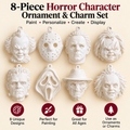 8-Piece Horror Character Ornament & Charm Set