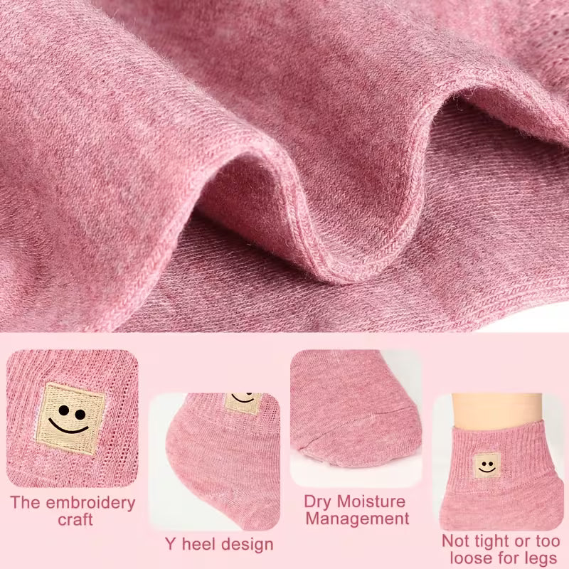 🙂 Women's Cozy Smiley Mid-Calf Socks (10-Pack)