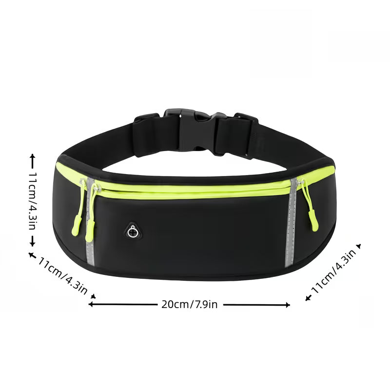 Unisex High-Visibility Running Waist Pack & Compression Storage Belt