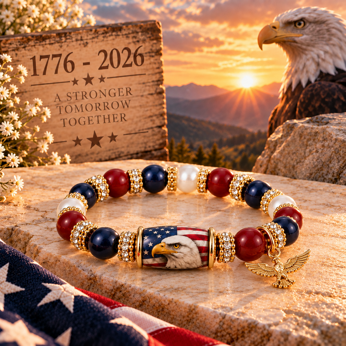 250th Anniversary American Eagle bracelet - 1776-2026 A Stronger Tomorrow Together