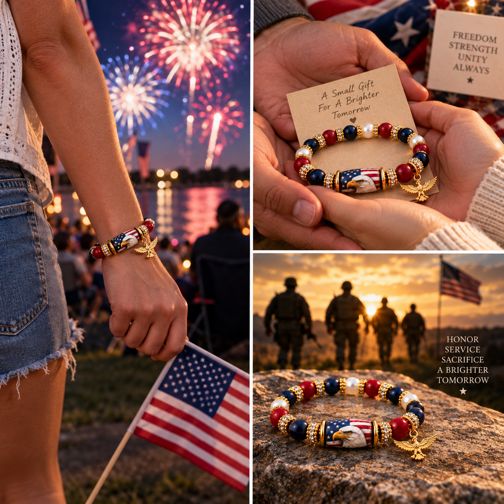 American Eagle bracelet patriotic lifestyle triptych