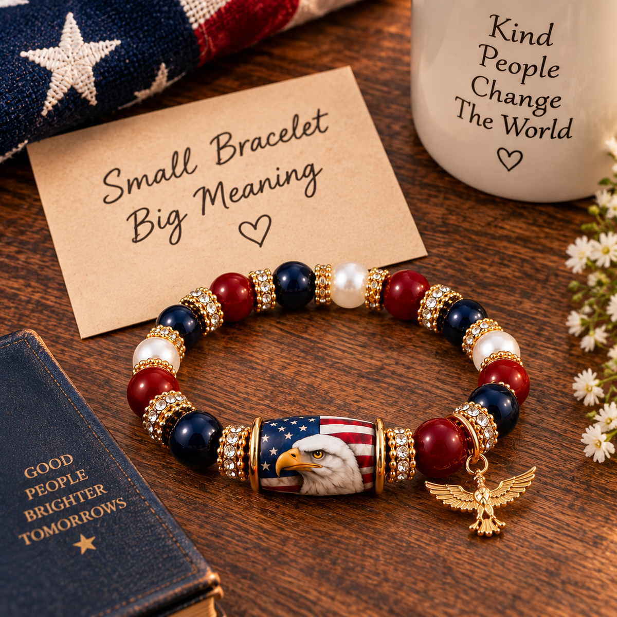 American Eagle beaded bracelet - Small Bracelet Big Meaning