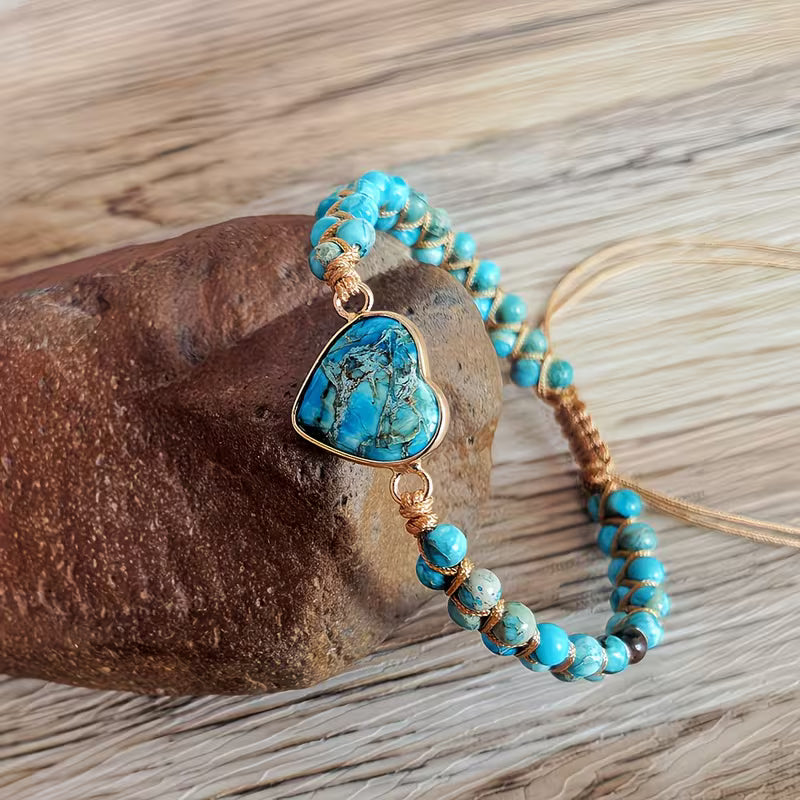 Zenith Zen: Adjustable Imperial Jasper Heart Chakra Bracelet