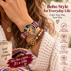 Bohemian Rainbow Vintage Quartz Watch lifestyle wrist image