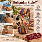Bohemian Rainbow Vintage Quartz Watch lifestyle collage image