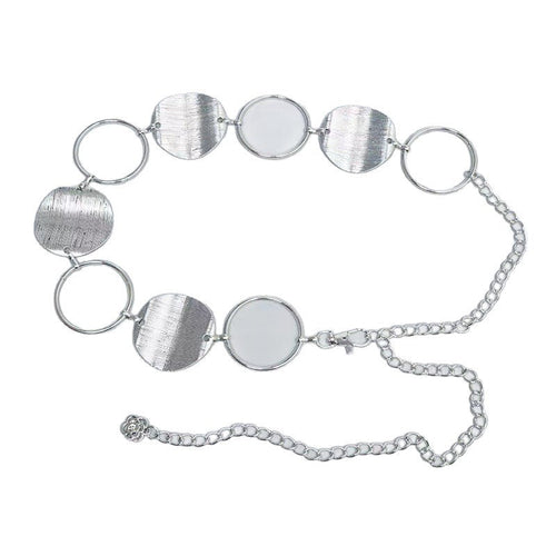 Boho Silver Disc Waist Chain - Dawterson