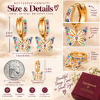 Butterfly Confetti Hoop Earrings size and details