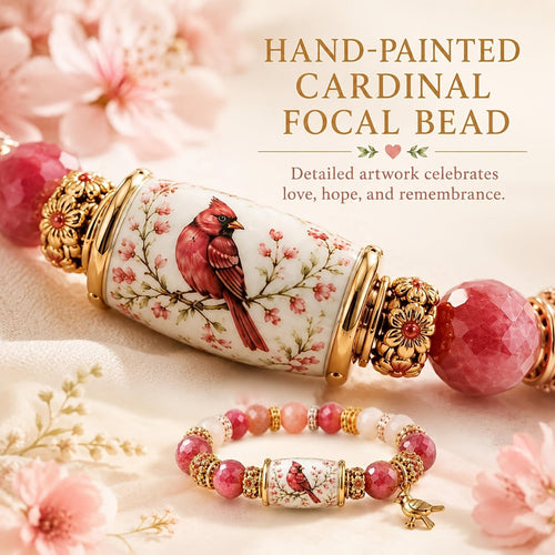 Cardinal Garden Beaded Charm Bracelet - Dawterson