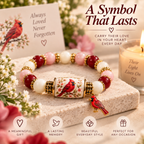 Cardinal Remembrance Beaded Bracelet memorial lifestyle image with cardinal charm