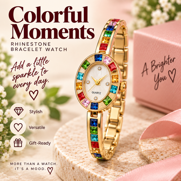 Colorful Moments Rhinestone Bracelet Watch