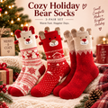 Cozy Holiday Bear Socks 3-Pair Set hero image