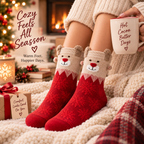 Cozy Holiday Bear Socks beige pair cozy holiday lifestyle image