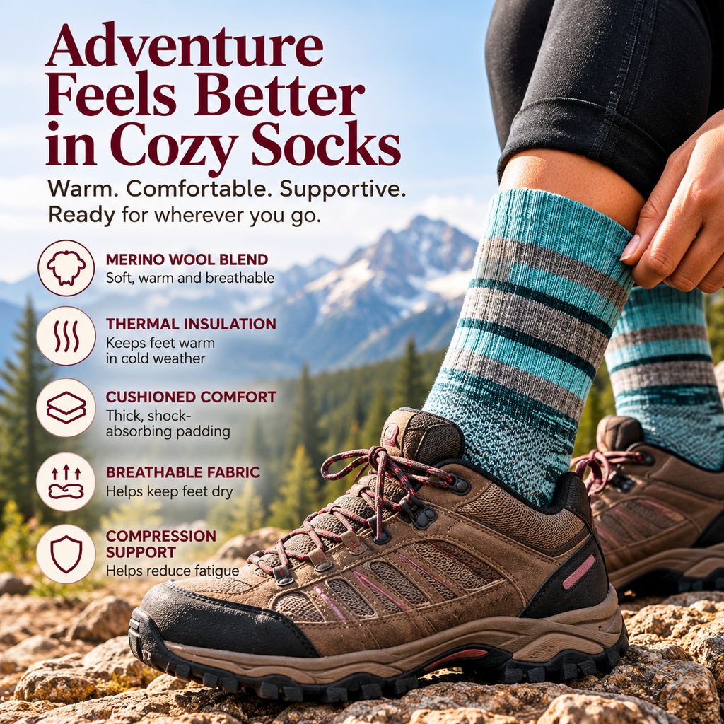 Cozy Merino Wool Hiking Socks outdoor lifestyle comfort features