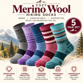 Cozy Merino Wool Hiking Socks 5 Pair Set multicolor hero