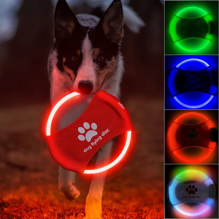 Dog Flying Discs Light Glowing LED LuminousTrainning Interactive Toys Game Flying Discs Dog Toy Pet Dog Accessories Pet Products - Dawterson