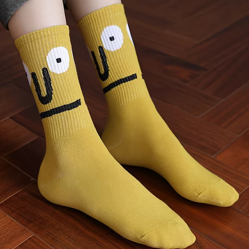 Women's Quirky Face Mid-Calf Socks (7-Pack)