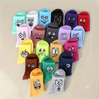 Facial Expressive Cartoon Face Mid-Calf Socks (20-Pack) - Dawterson