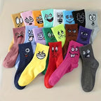 Facial Expressive Cartoon Face Mid-Calf Socks (20-Pack) - Dawterson