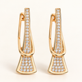 Golden Glow crystal drop earrings in champagne gold tone