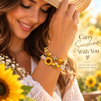 Golden Sunflower Garden Charm Bracelet elegant sunflower lifestyle image