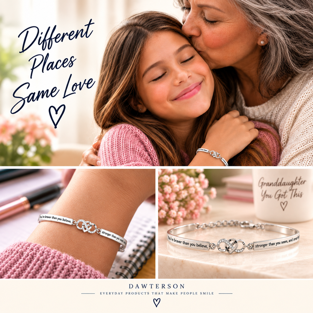 Always With You Granddaughter Infinity Heart Bracelet - three-scene lifestyle collage