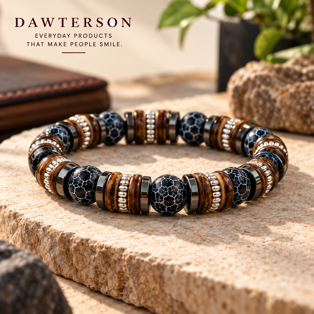 Grounded Strength Earth-Tone Stone Bracelet premium product image