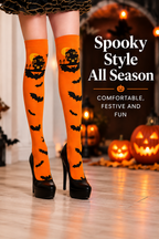 Halloween Over-the-Knee Socks 4-Pair Set - Spooky Style All Season