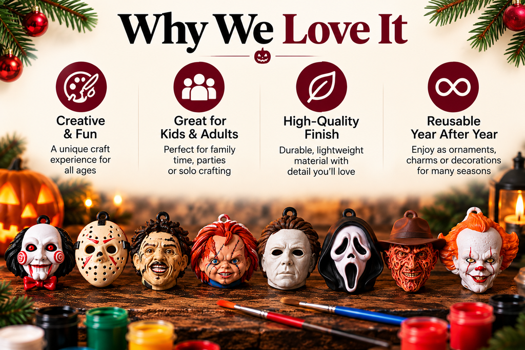 Why we love the eight-piece horror ornament craft set