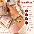 Love & Bloom Charm Bracelet Watch lifestyle coffee scene image