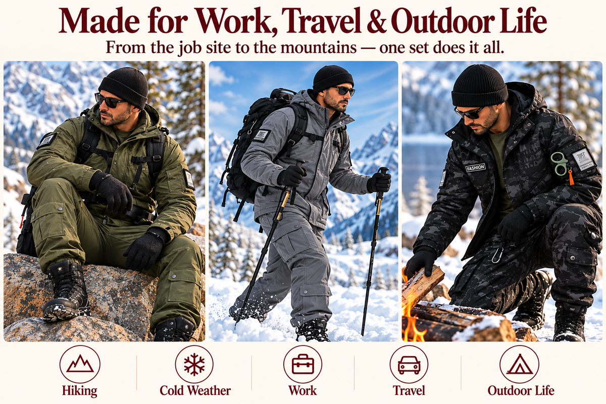 Men’s ArcticGuard two-piece winter set for hiking, cold weather, work, travel and outdoor life