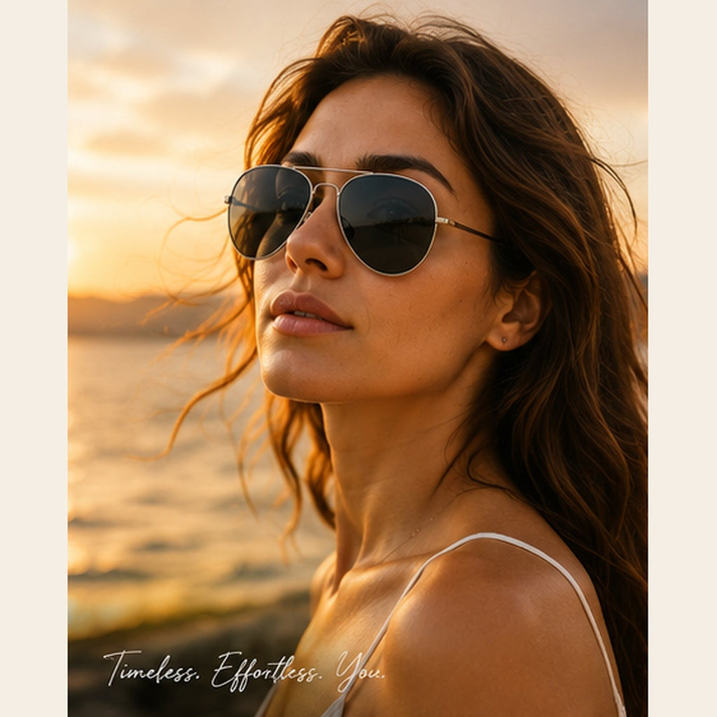 Metallic Aviator UV400 Sunglasses - Dawterson