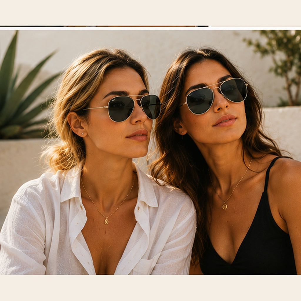 Metallic Aviator UV400 Sunglasses - Dawterson