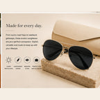 Metallic Aviator UV400 Sunglasses - Dawterson
