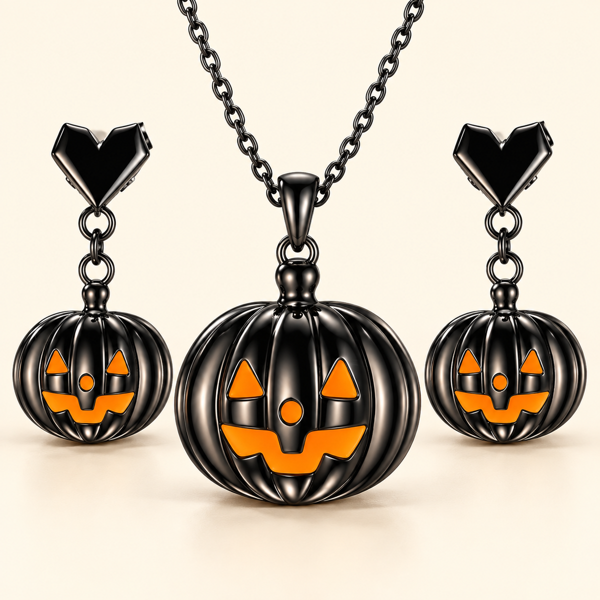 Midnight Pumpkin Necklace and Earrings Set hero image