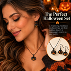 Midnight Pumpkin Necklace and Earrings Set lifestyle complete set