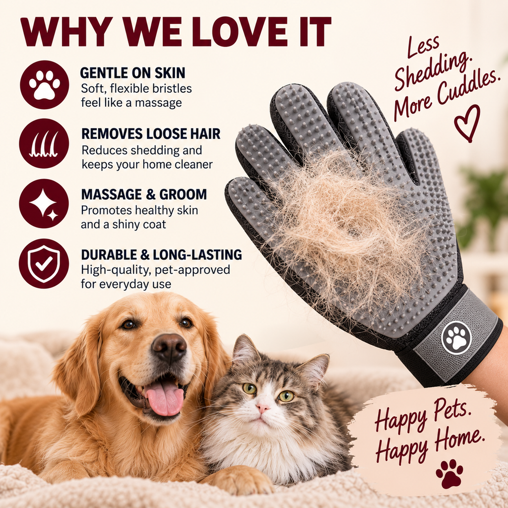 2-in-1 Pet Grooming & Deshedding Glove why we love it image