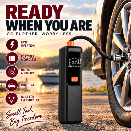 Portable Cordless Tire Inflator with Digital Gauge - Dawterson