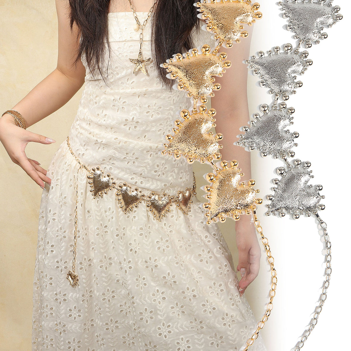 Retro Heart Waist Chain - Dawterson