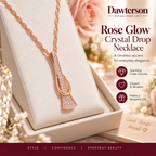 Rose Glow Crystal Drop Necklace rose-gold tone crystal pendant
