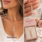 Rose Glow Crystal Drop Necklace three-panel real-life lifestyle collage