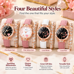 Rose Glow Watch and Crystal Bracelet Set four style options