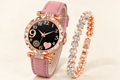 Rose Glow Watch and Crystal Bracelet Set