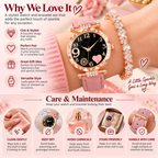 Rose Glow Watch and Crystal Bracelet Set why we love it and care guide